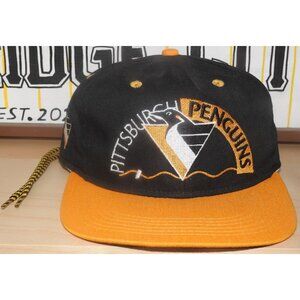 Vintage 1990s Pittsburgh Penguins  #1 Apparel First String Baseball Hat